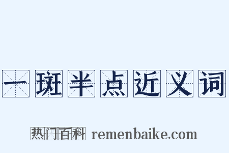 一斑半点近义词是什么意思的图片